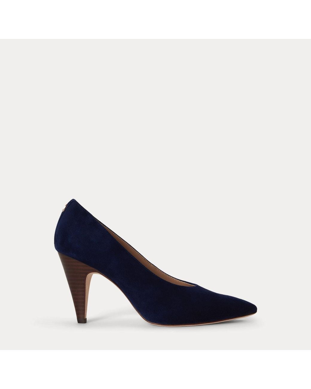 Ralph Lauren Blue Gracy Sheep-Suede Pump