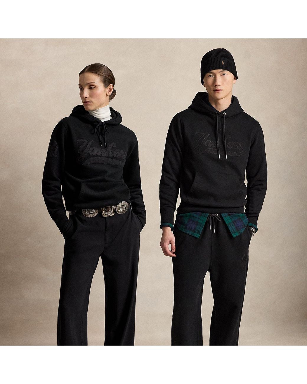 Polo Ralph Lauren Black Polo Ralph Lauren Lauren Yankees Hoodie for men