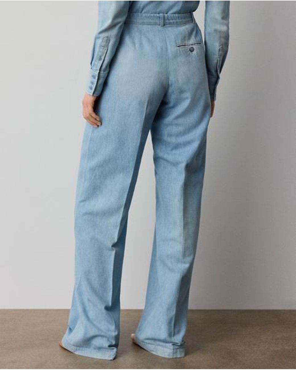 Ralph Lauren Blue Livie Cotton Denim Trouser
