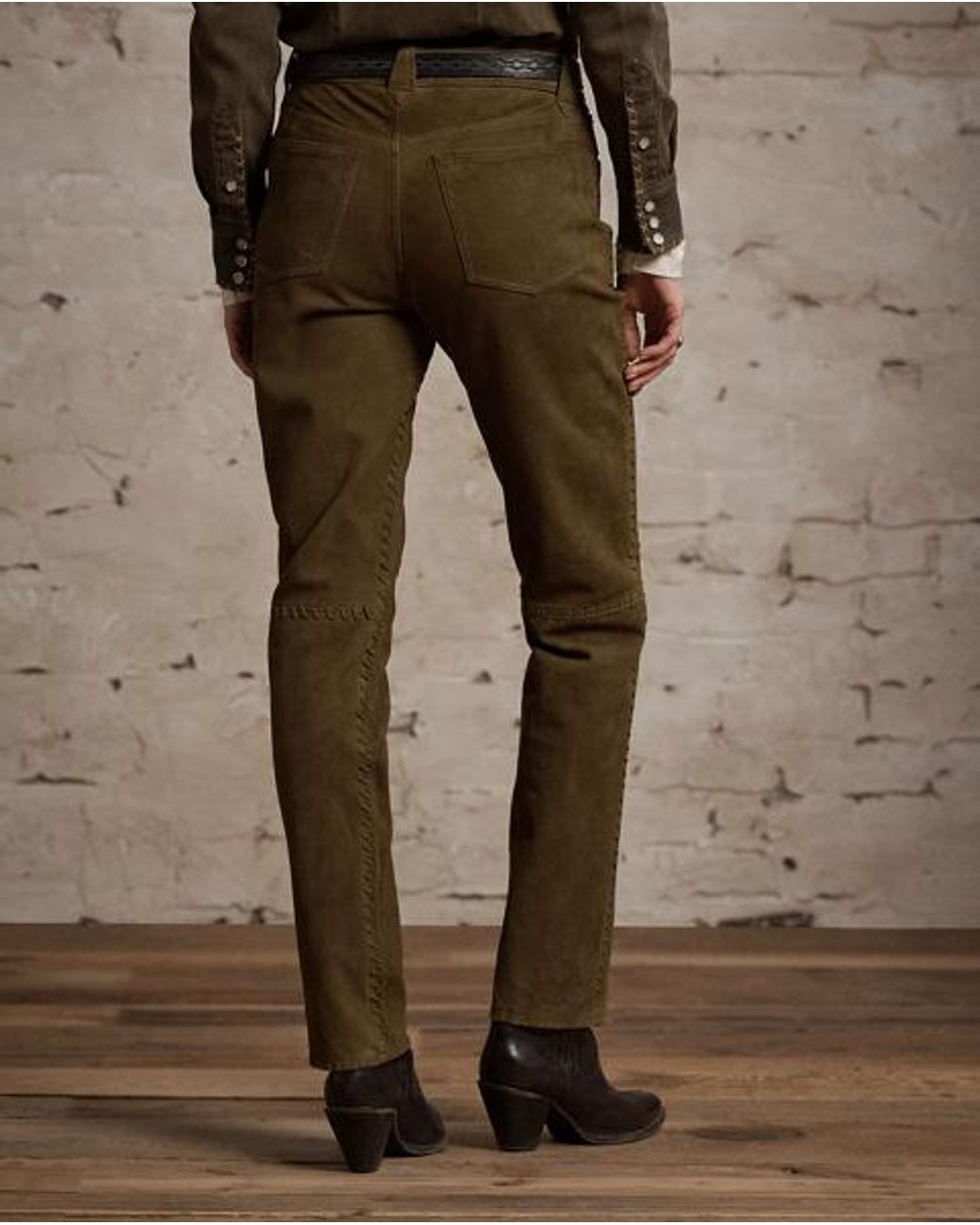 RRL Blue Suede Western Trousers