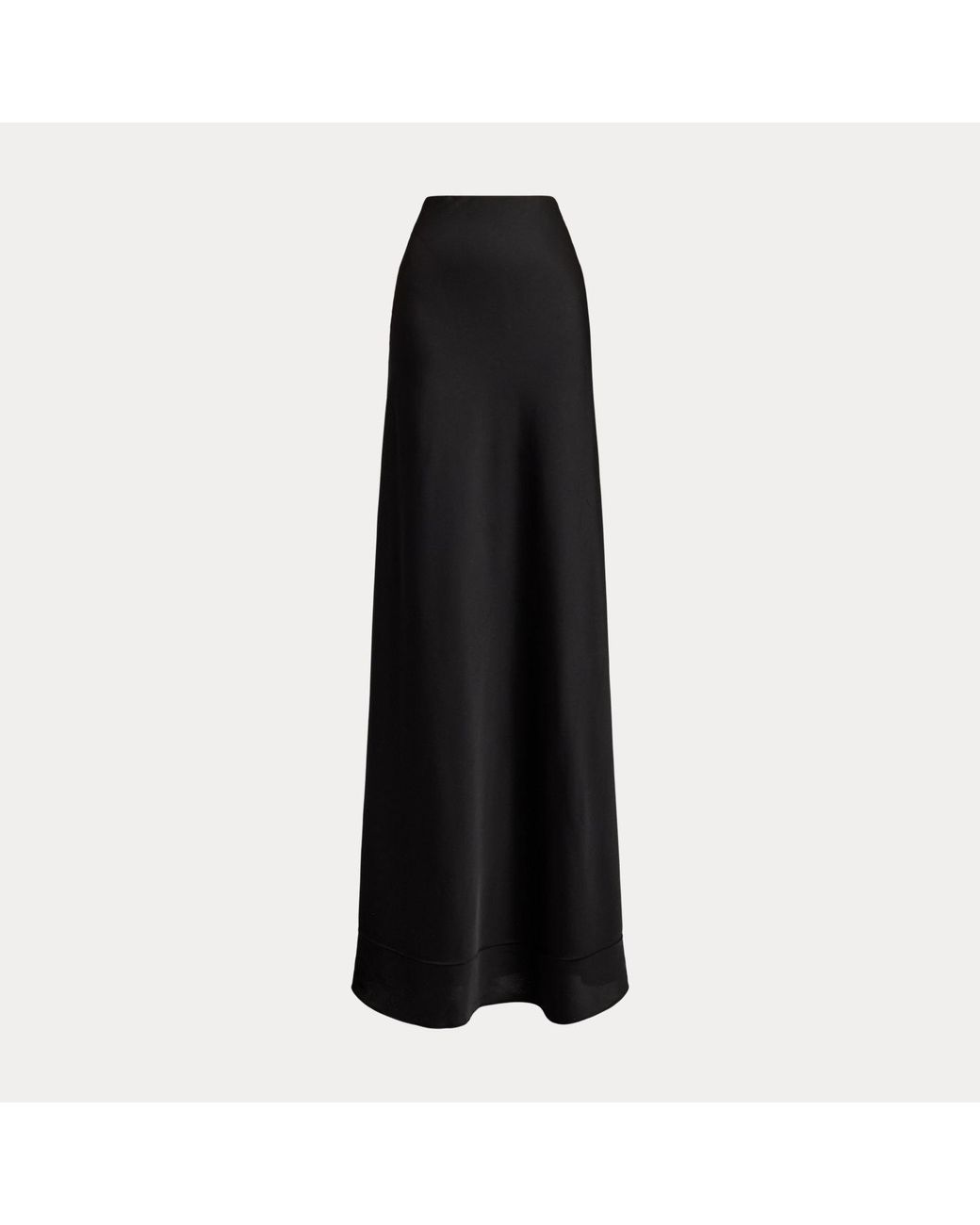 Ralph Lauren Black Satin Charmeuse Maxiskirt