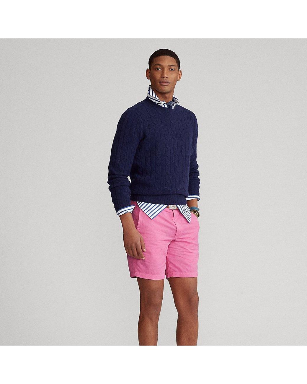 Polo Ralph Lauren 8-inch Straight Fit Linen-blend Short in Pink for Men |  Lyst