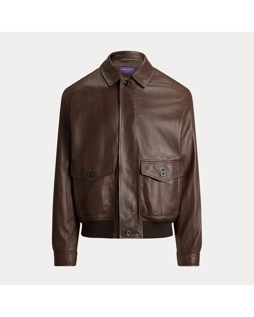 Ralph Lauren Brown Everett Leather Flight Jacket for men