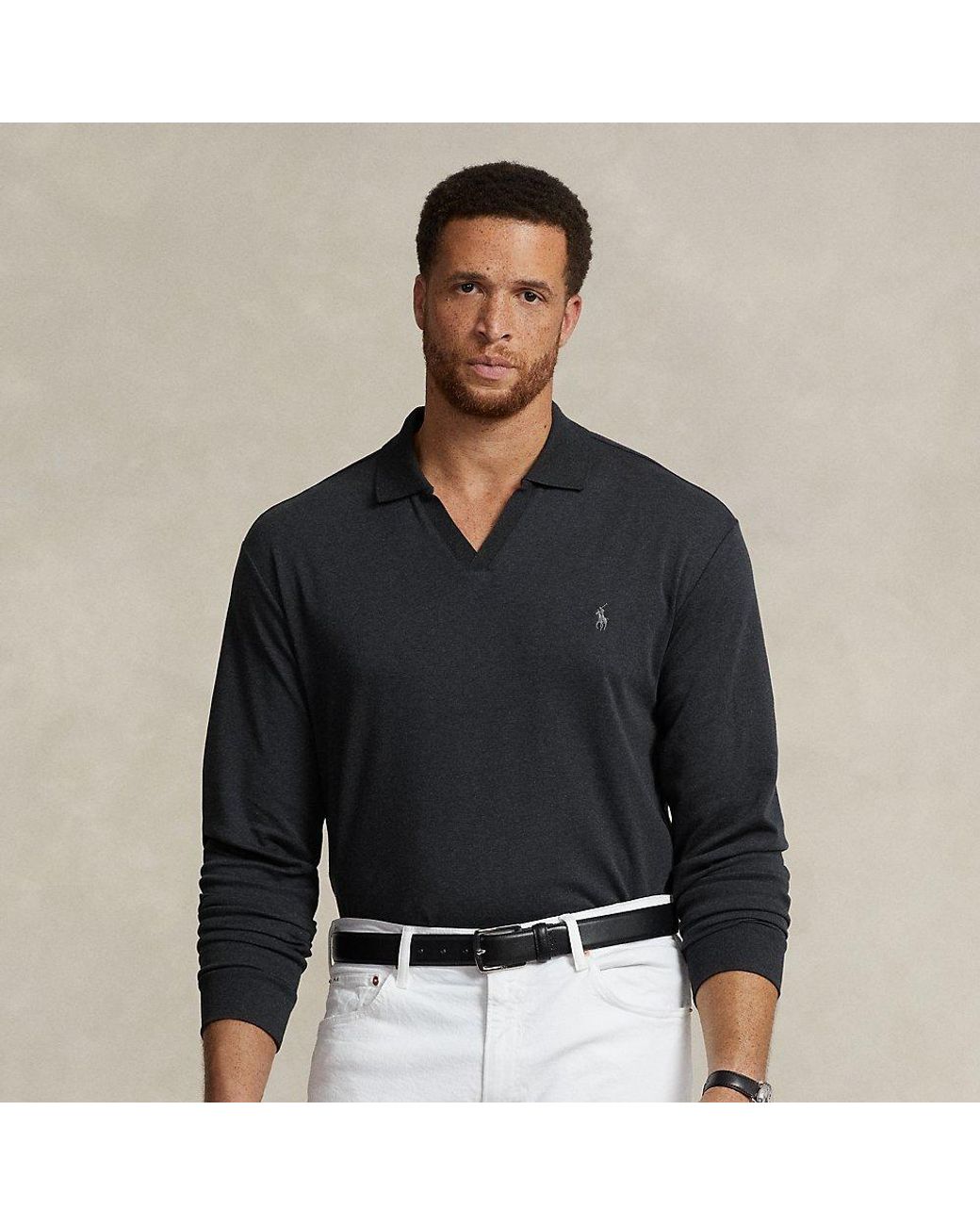 Polo Ralph Lauren Ralph Lauren Soft Cotton Long-sleeve Polo Shirt in Black  for Men | Lyst