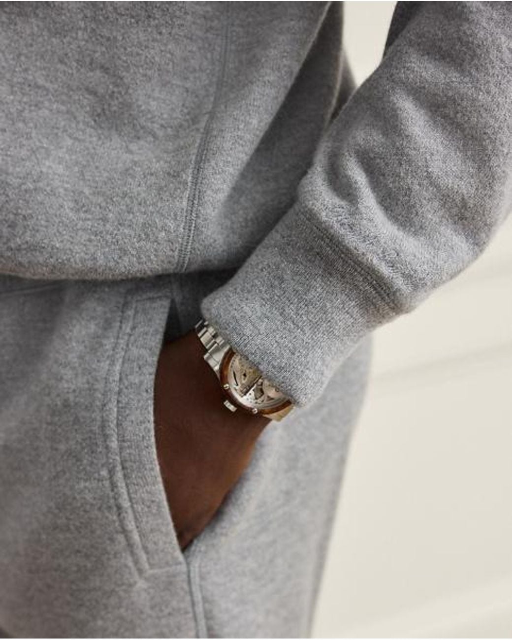 Ralph Lauren Gray Relaxed Fit Wool-Cashmere Terry Hoodie for men