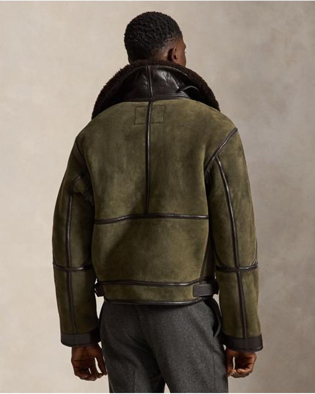 Polo Ralph Lauren Brown Shearling Flight Jacket for men
