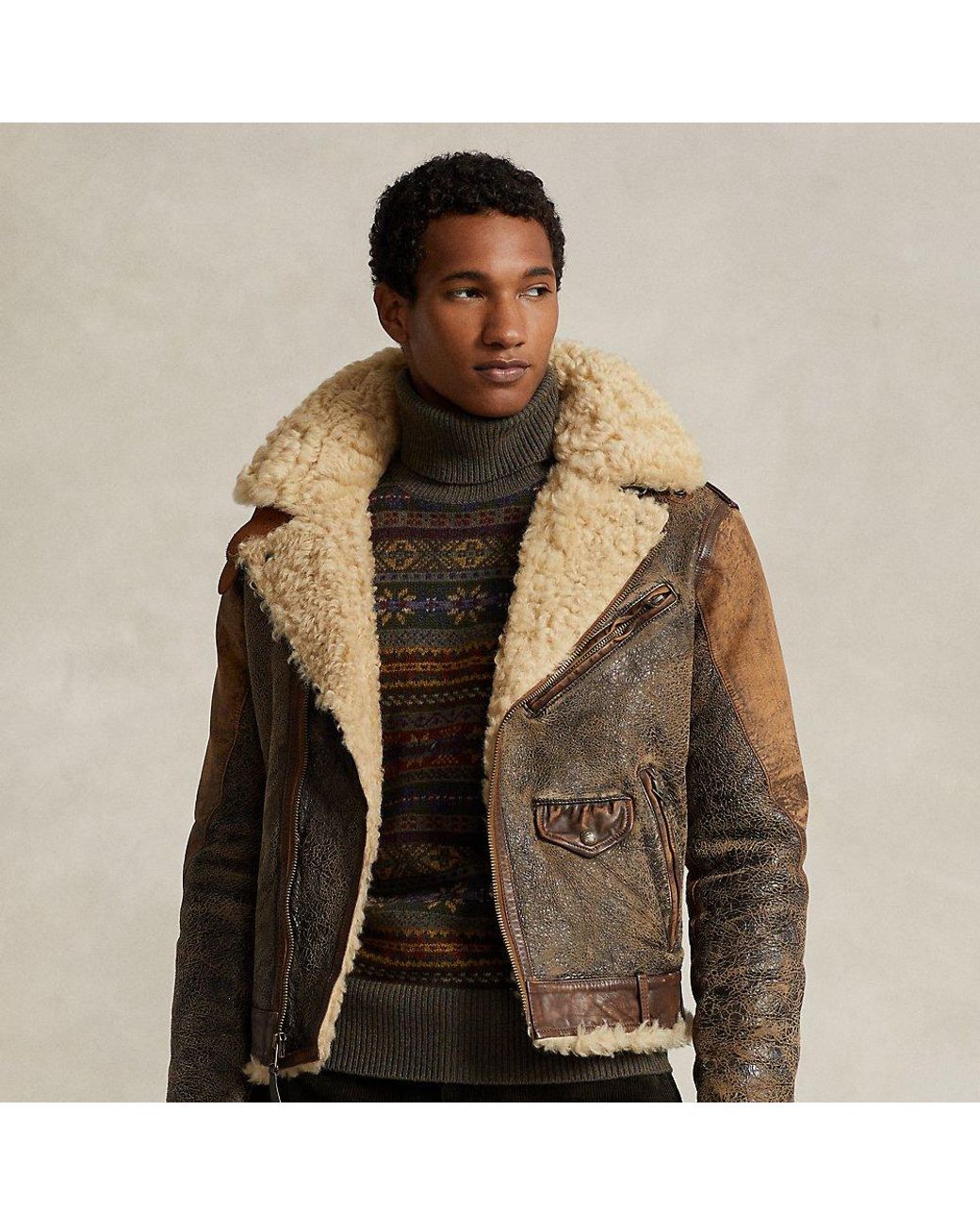 Polo ralph lauren shearling jacket sale