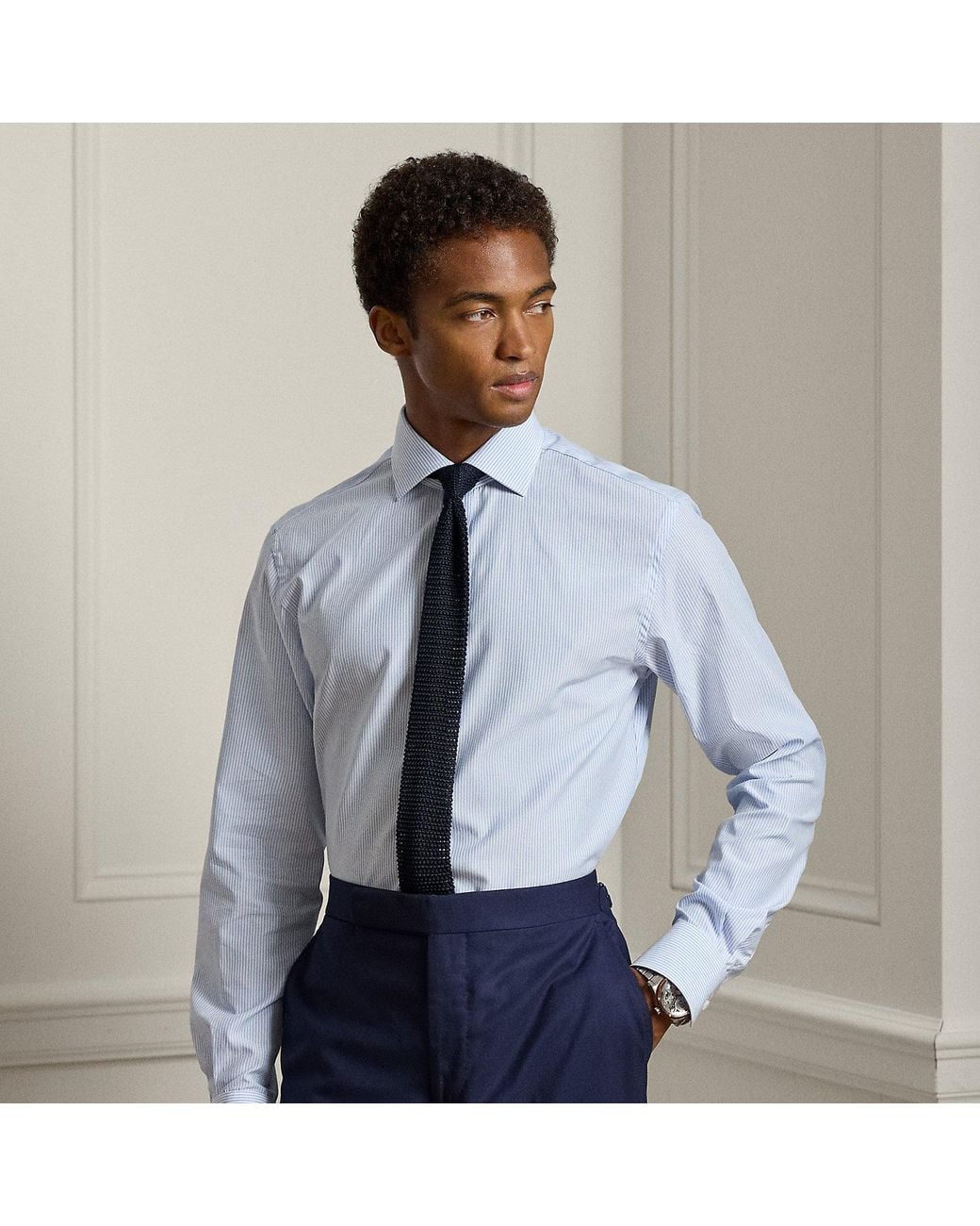 Ralph Lauren Blue Mini-Bengal-Stripe Shirt for men