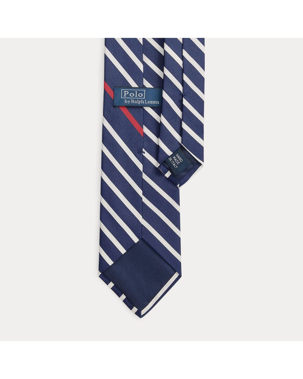 Polo Ralph Lauren Blue Striped Silk-Cotton Mogador Tie for men
