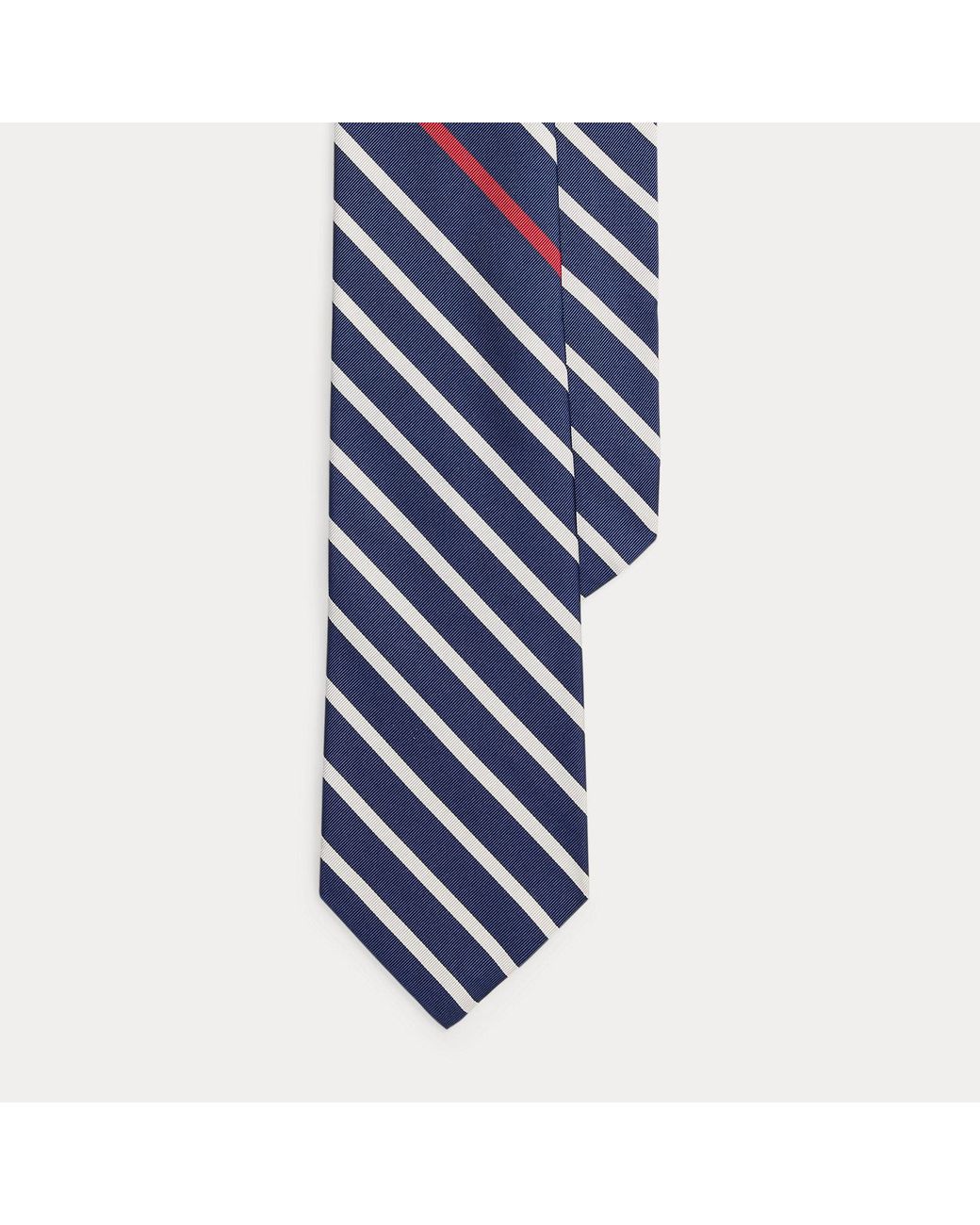 Polo Ralph Lauren Blue Striped Silk-Cotton Mogador Tie for men