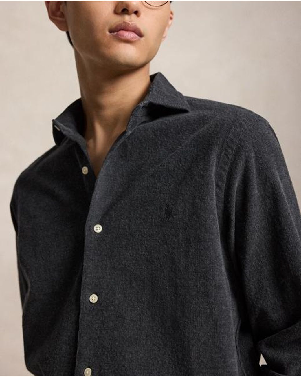 Polo Ralph Lauren Blue Custom Fit Stretch Corduroy Shirt for men