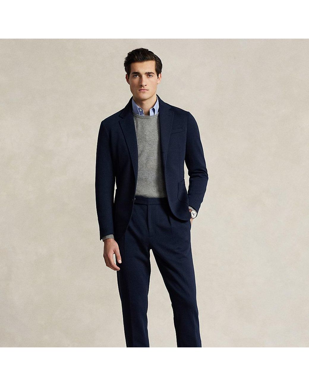 Polo Ralph Lauren Pleated Double-knit Suit Trouser in Blue for Men