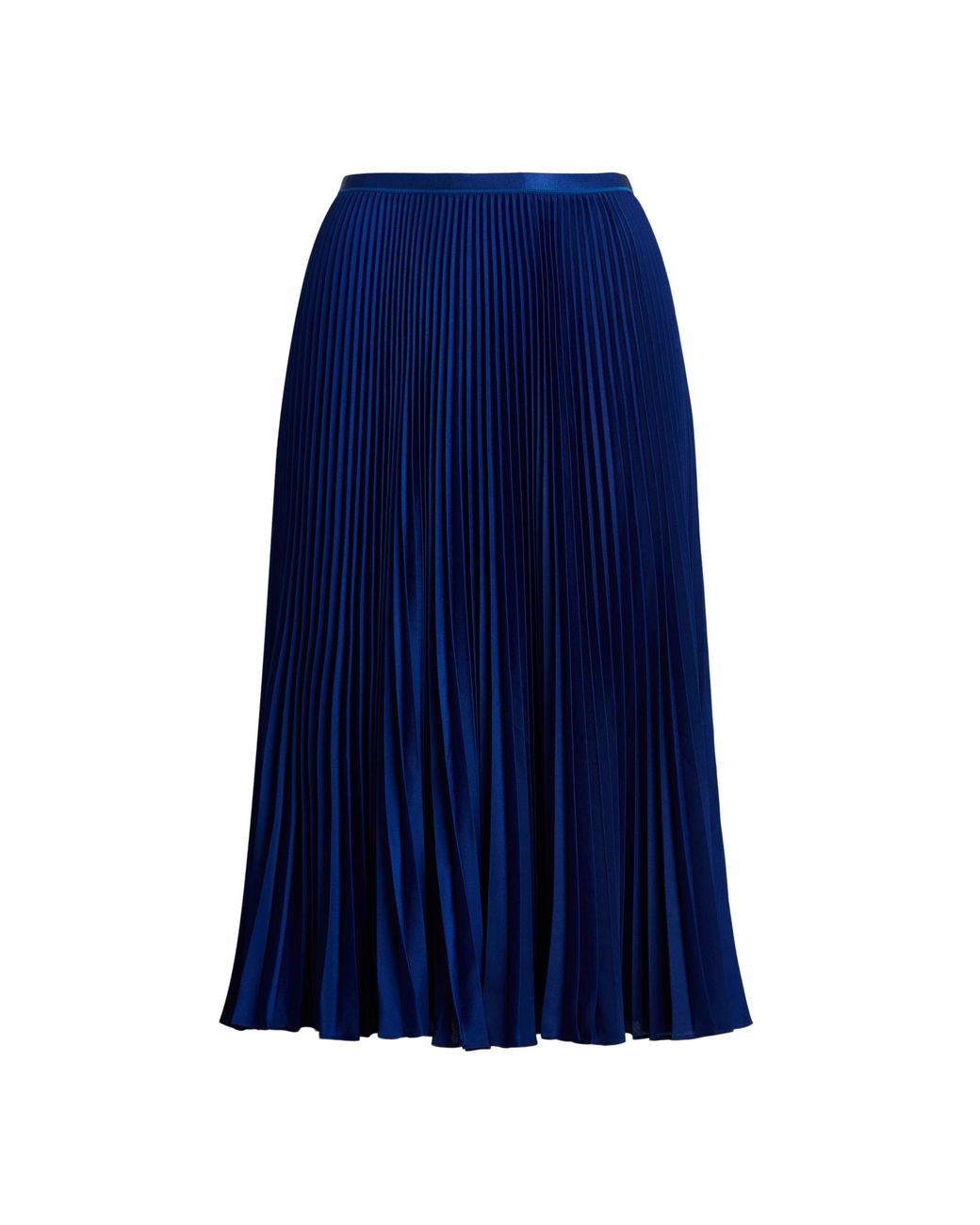 Polo Ralph Lauren Synthetic Pleated Midi Skirt in Blue - Lyst