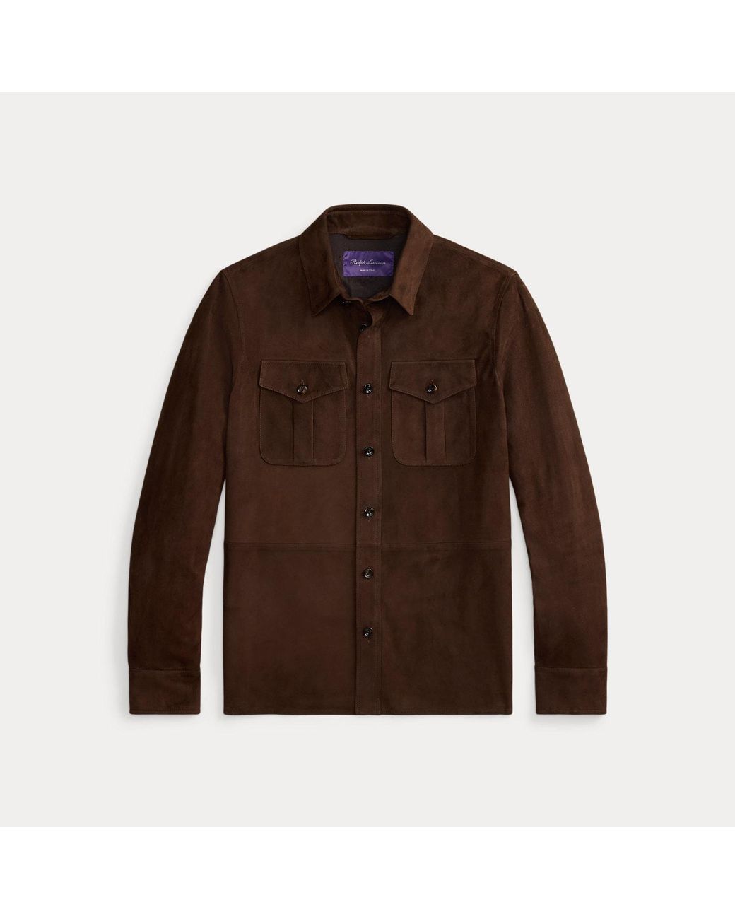 Ralph Lauren Brown Suede Overshirt for men