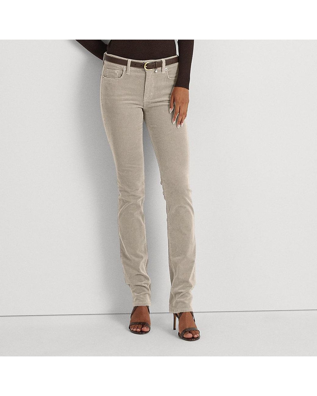 Stretch Corduroy Straight Leg Pants