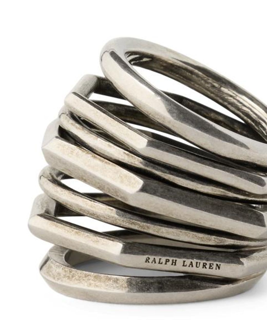 Ralph Lauren White Antiqued-Tone Orbit Ring