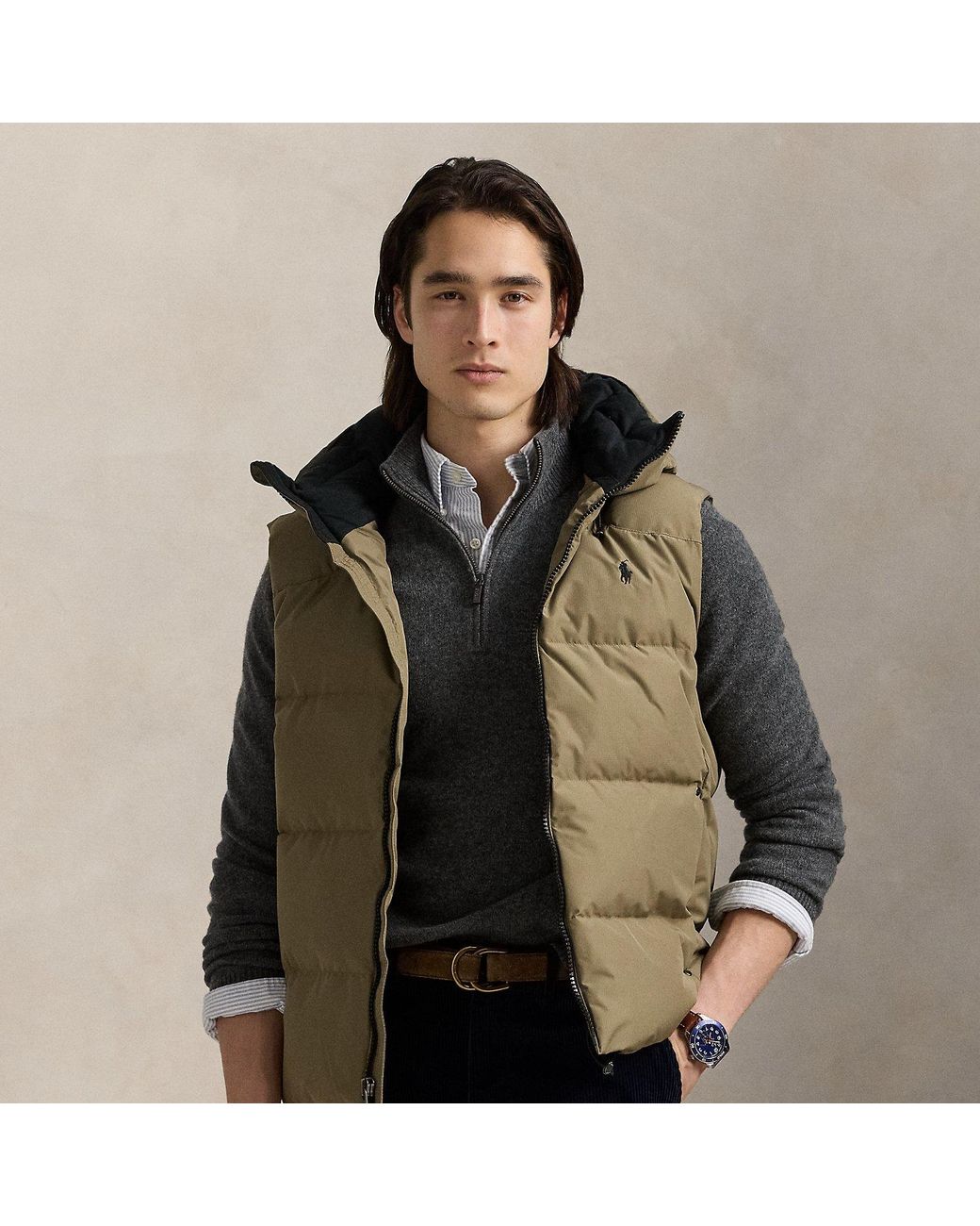 Polo Ralph Lauren Green Hooded Down Gilet for men