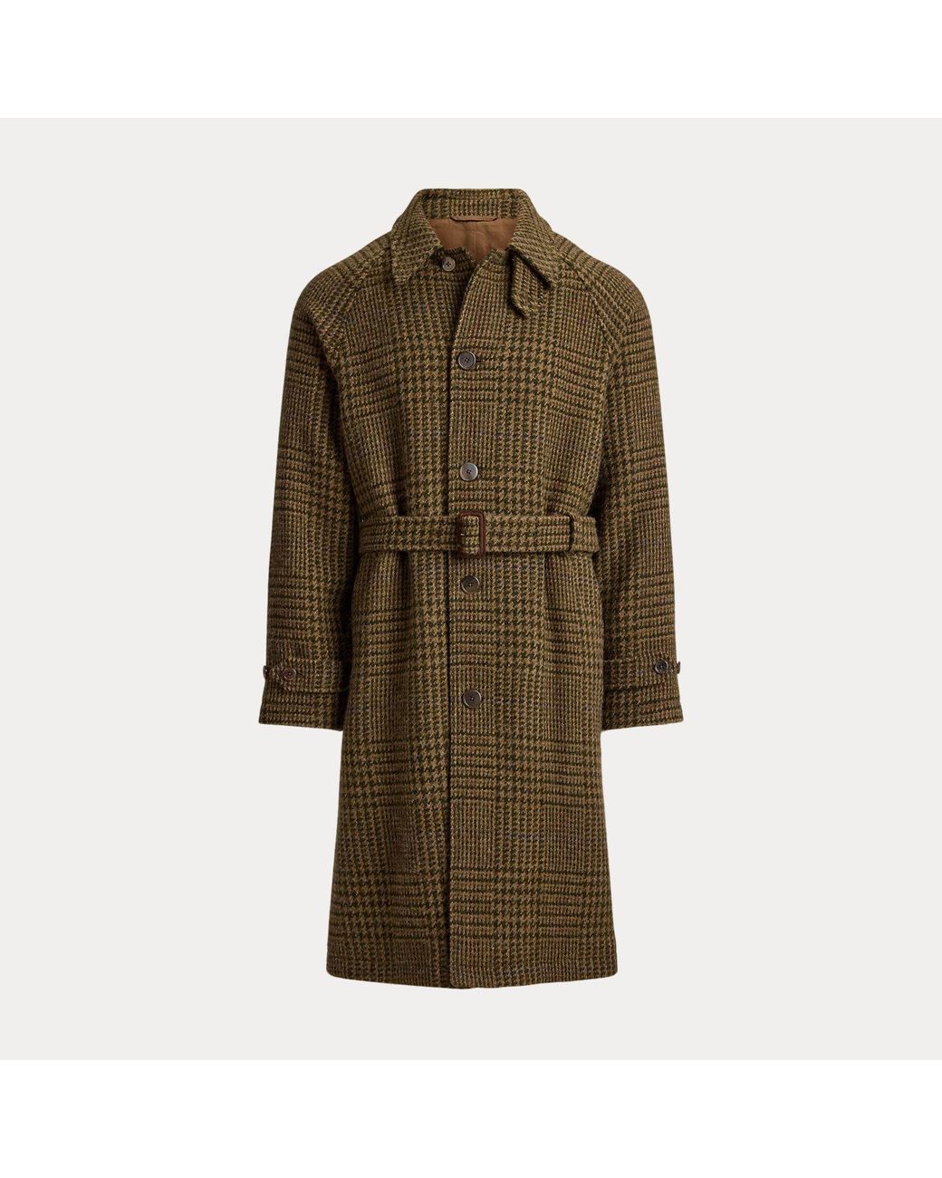 Polo Ralph Lauren Green Glen Plaid Wool Tweed Balmacaan Coat for men