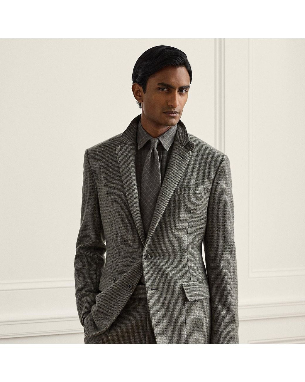 Ralph Lauren Gray Kent Hand-Tailored Tick-Weave Jacket for men