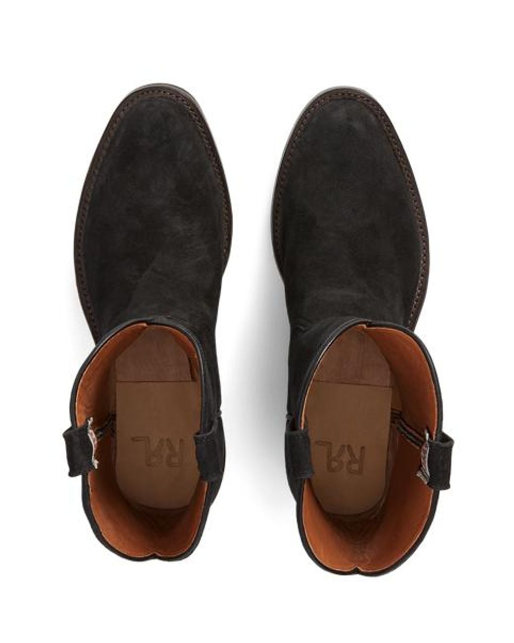 RRL Black Roughout Suede Boot for men