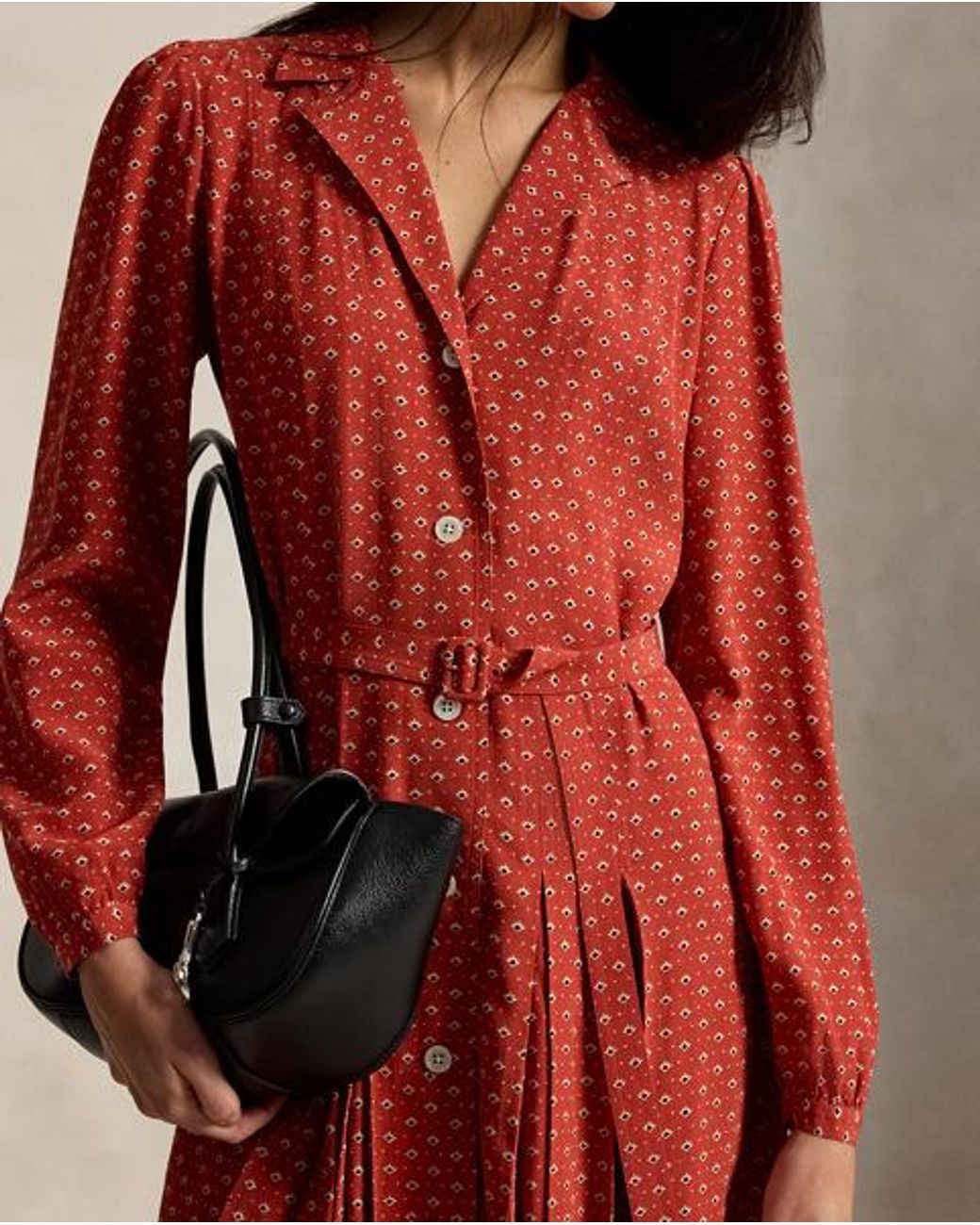 Polo Ralph Lauren Red Silk Mini Shirtdress