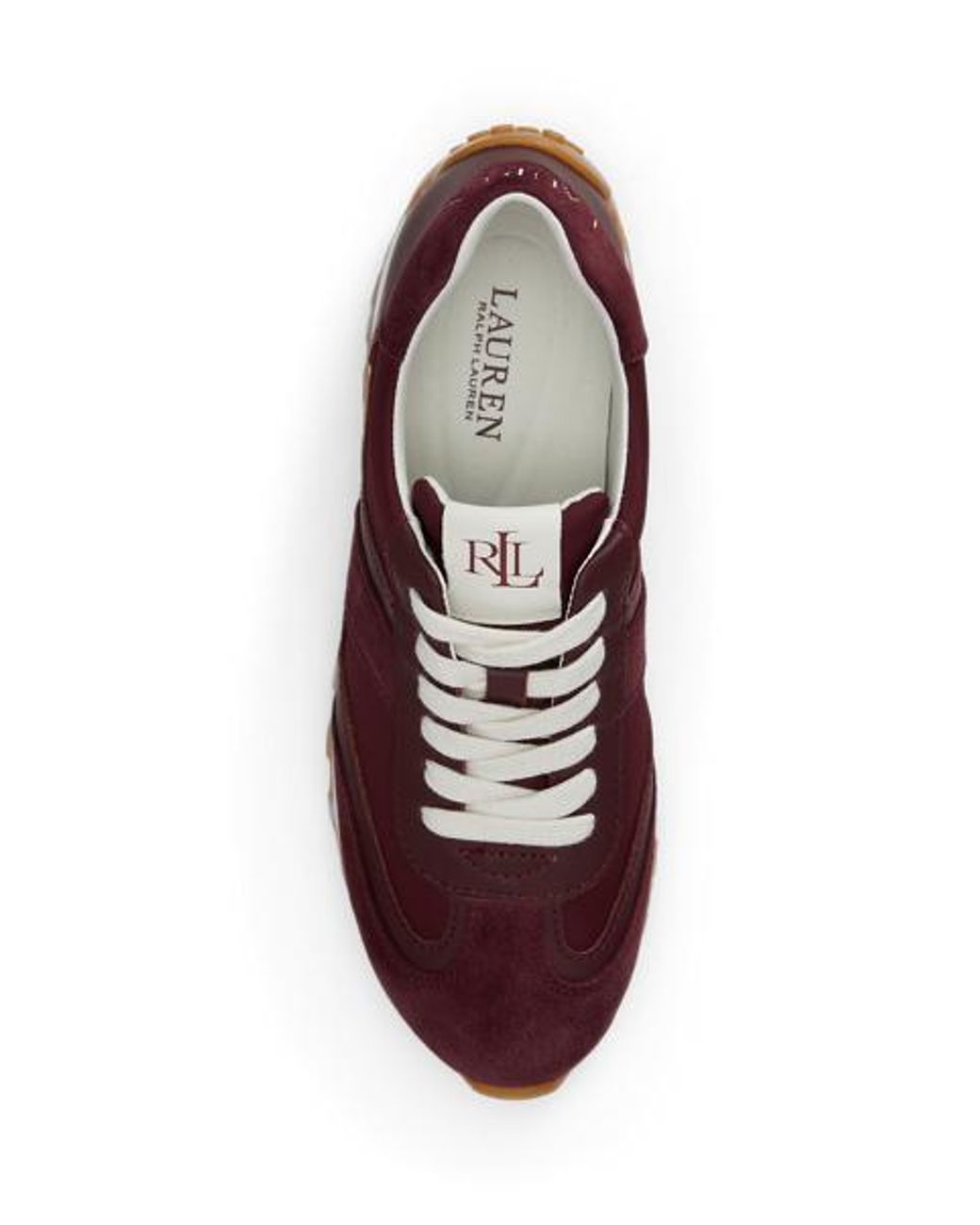 Ralph Lauren Red Dani Colour-Blocked Leather Trainers