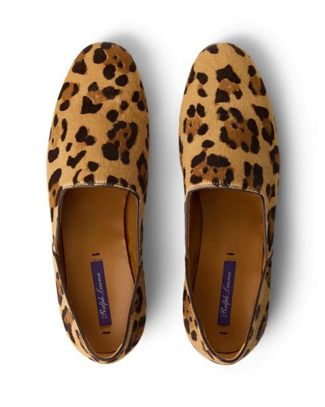 Ralph Lauren Black Bronwen Leopard-Print Haircalf Slipper