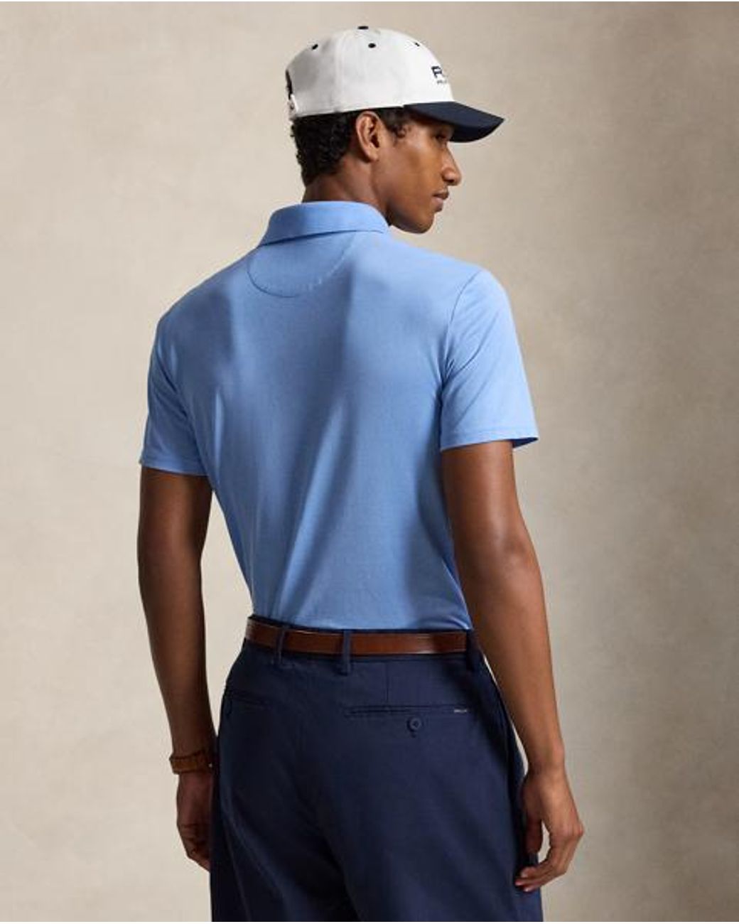 Ralph Lauren Blue Tailored Fit Performance Polo Shirt for men