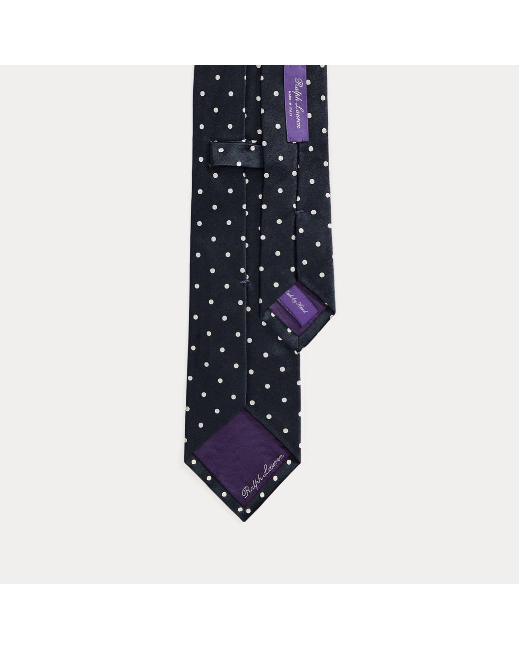 Ralph Lauren Blue Polka-Dot Silk Satin Tie for men
