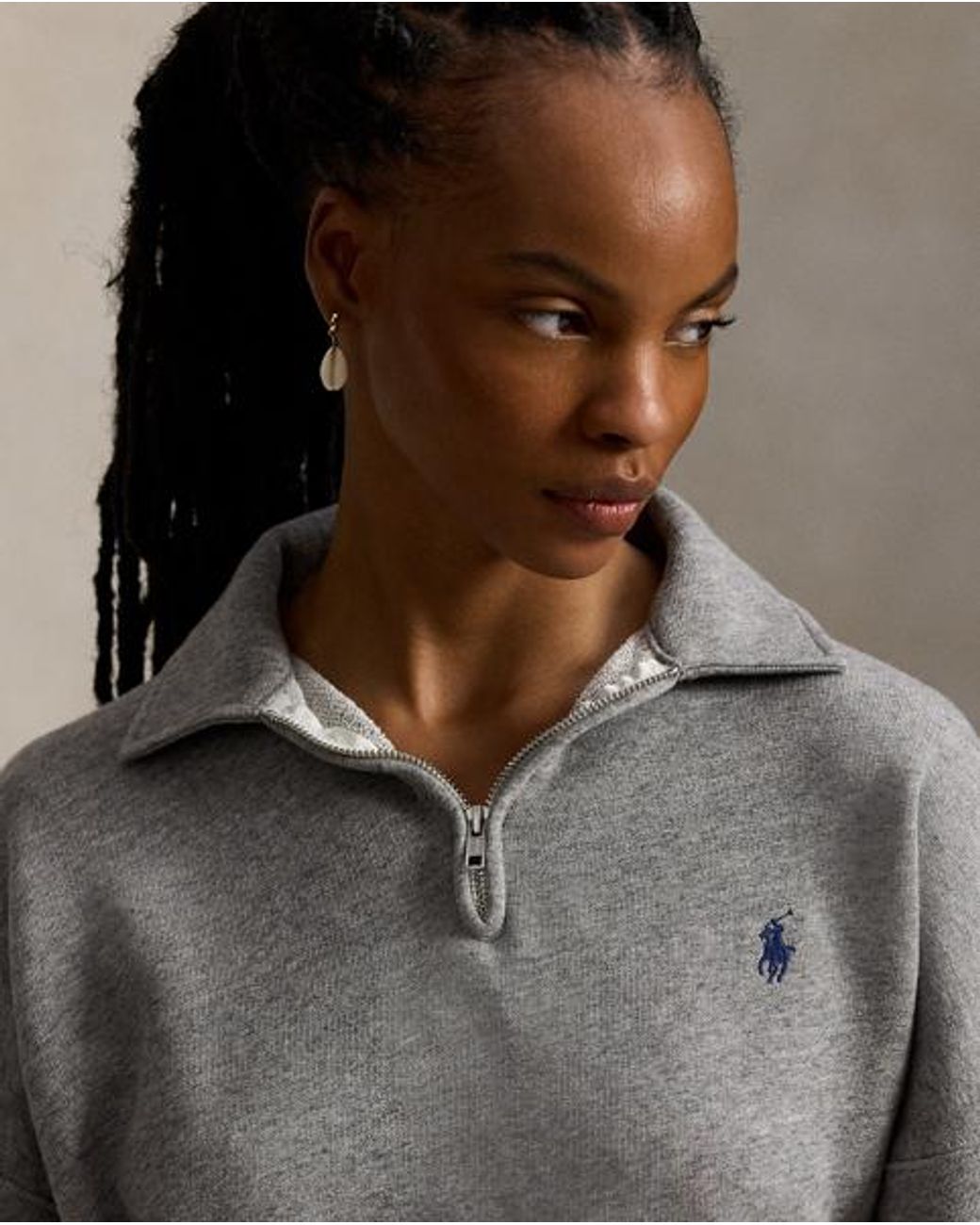 Polo Ralph Lauren Gray Lightweight Fleece Quarter-Zip