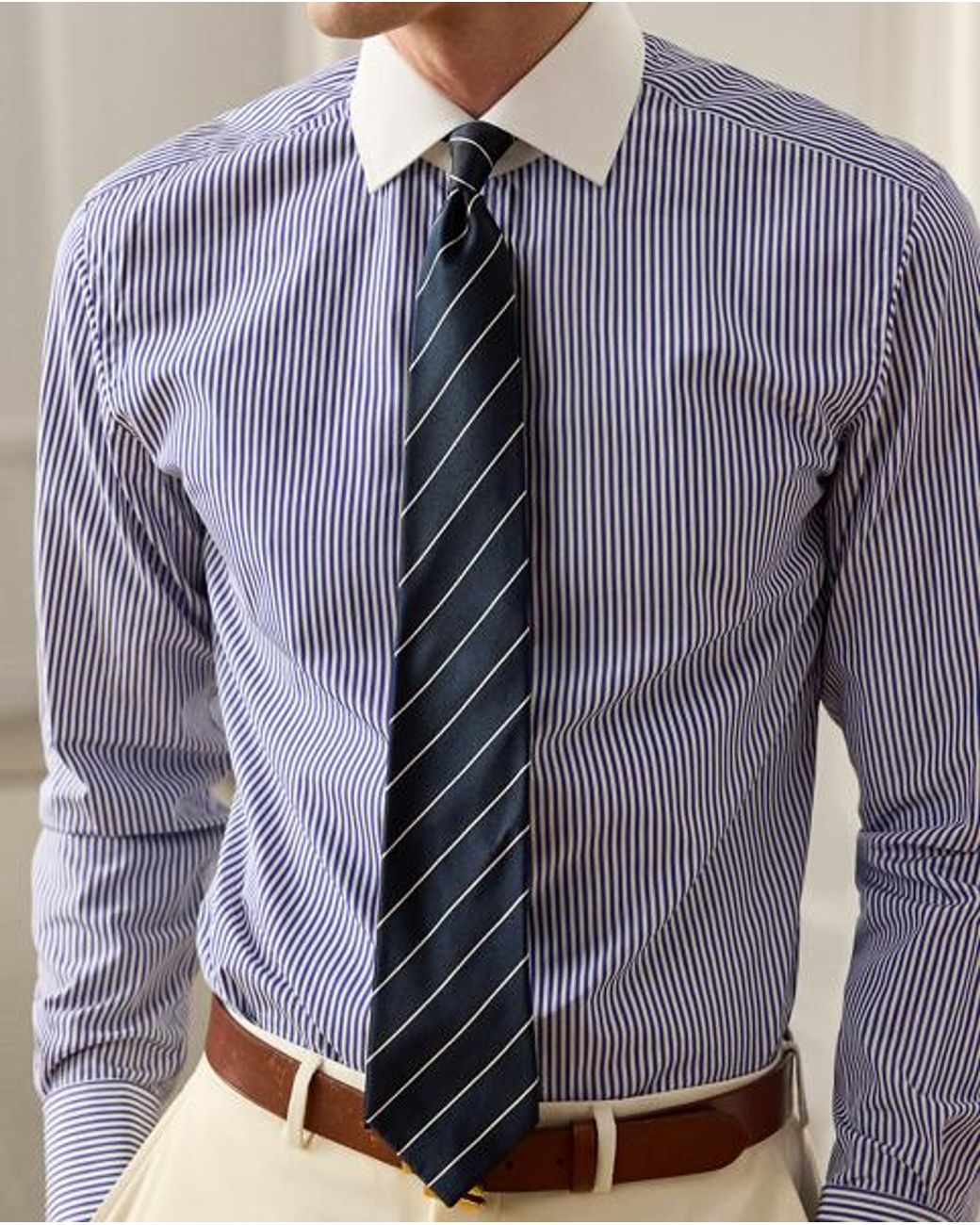 Ralph Lauren Blue Bengal-stripe French Cuff Shirt for men