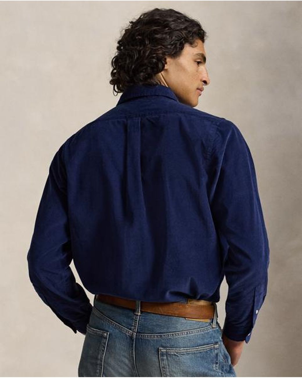 Polo Ralph Lauren Blue Custom Fit Corduroy Shirt for men