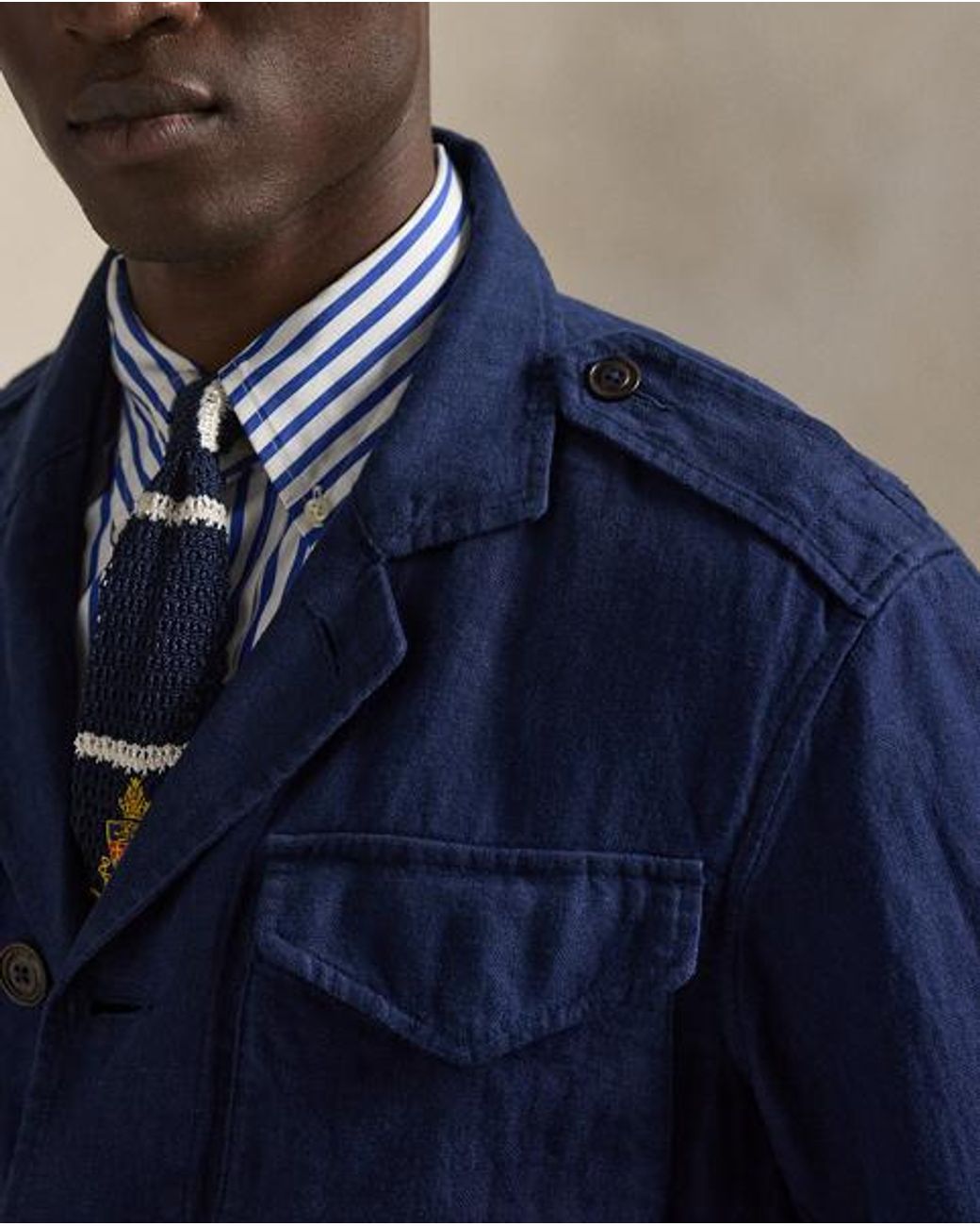 Polo Ralph Lauren Blue The Baystones Linen Field Jacket for men