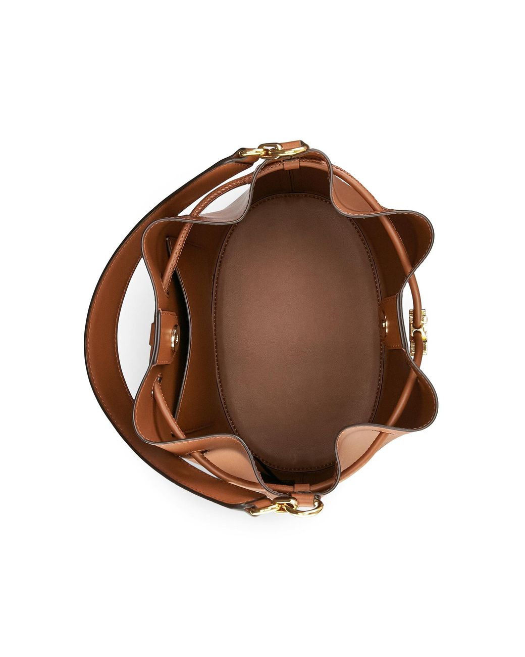 Ralph Lauren Ralph Lauren Leather Large Andie Drawstring Bag in Brown | Lyst