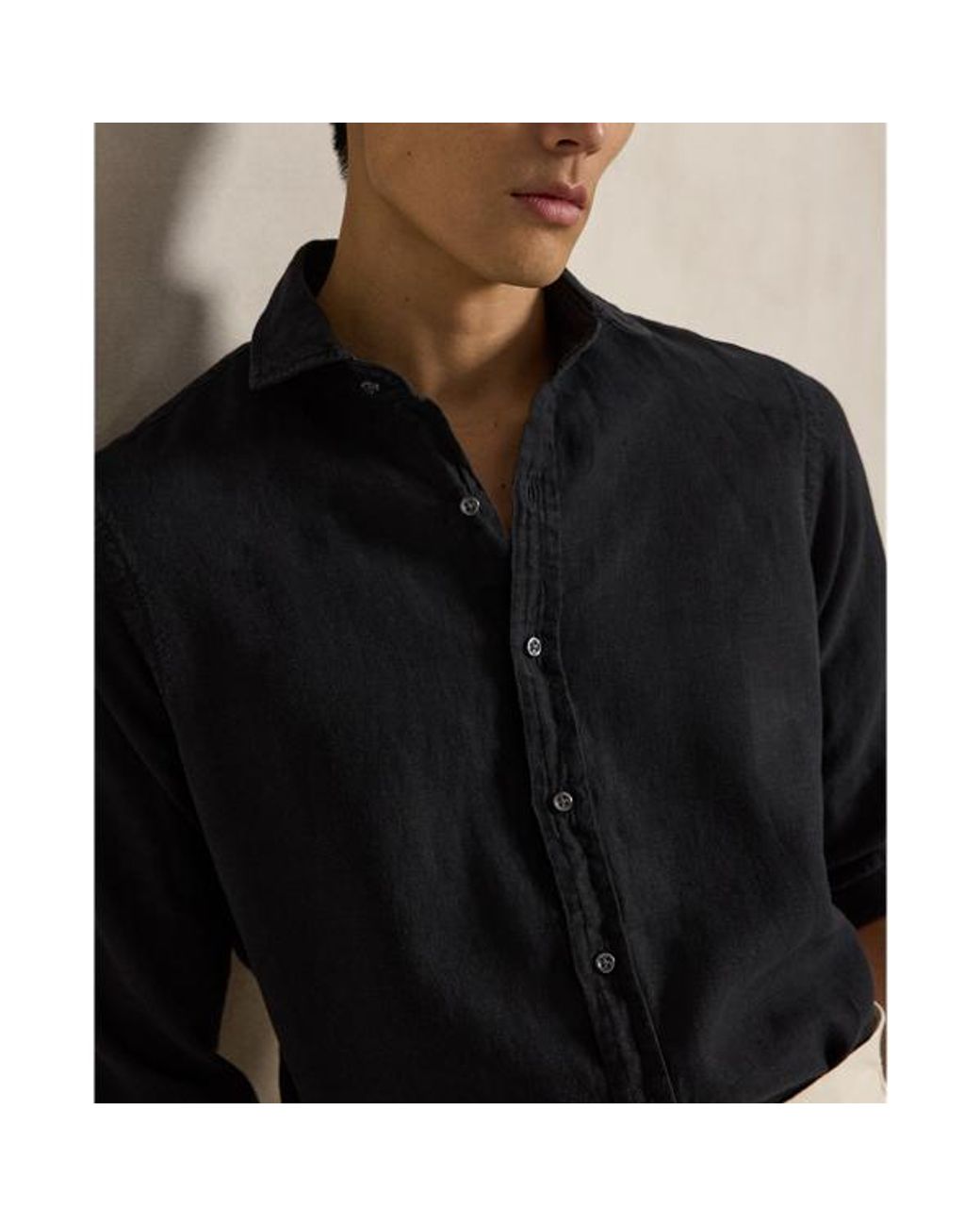Polo Ralph Lauren Classic Fit Linen Shirt in Black for Men | Lyst Canada