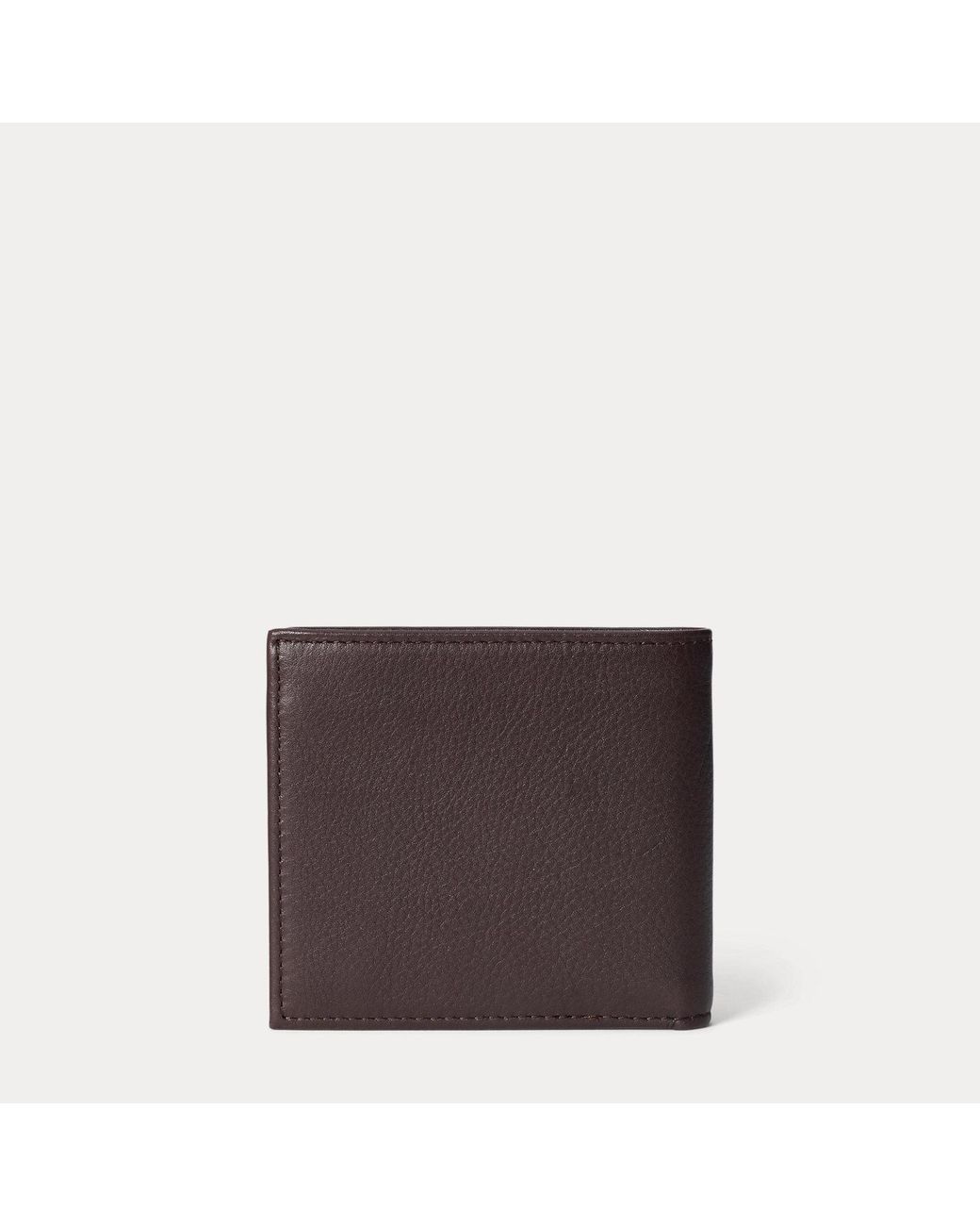 Polo Ralph Lauren Brown Pebbled Leather Billfold Coin Wallet for men