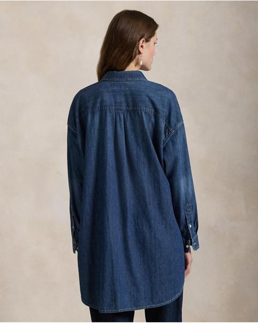 Polo Ralph Lauren Blue Oversize Fit Denim Shirt