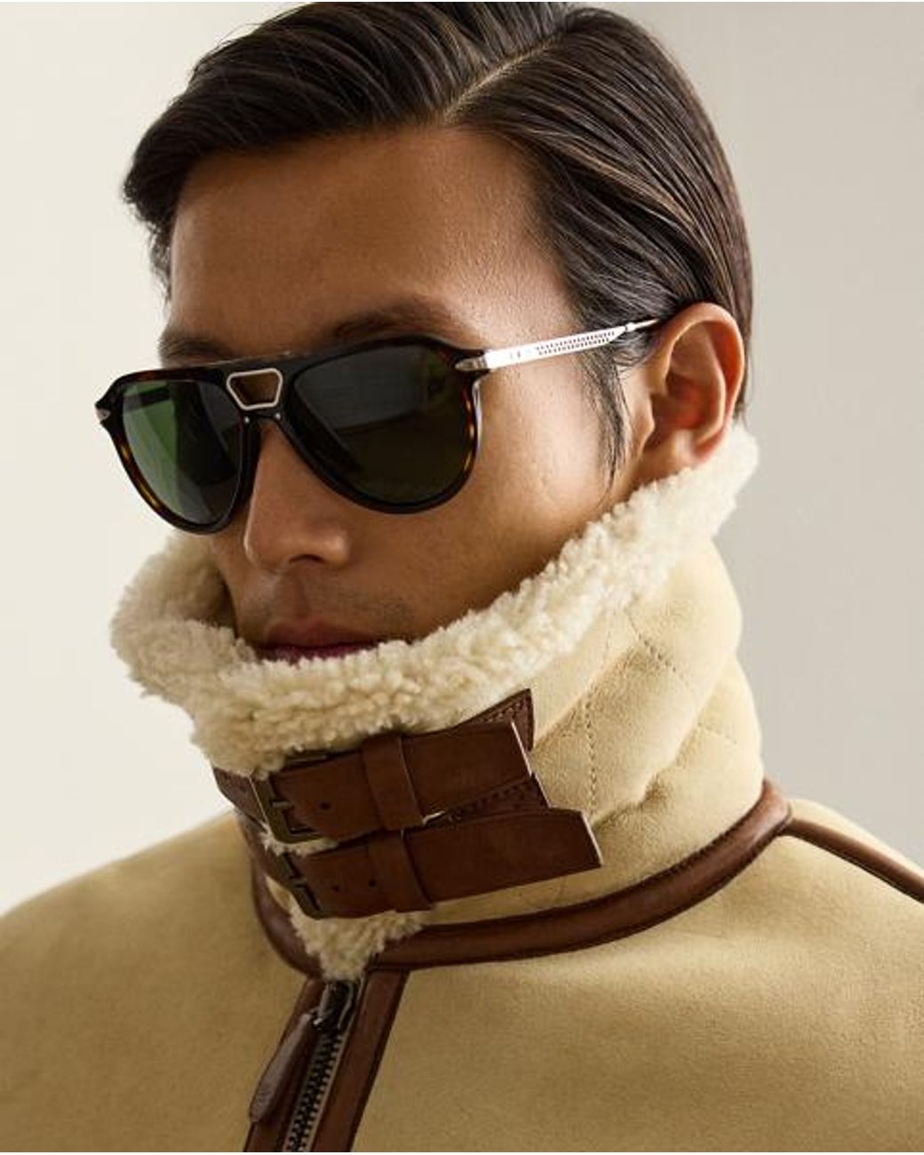 Ralph Lauren Natural Ralph Lauren Lutton Shearling Aviator Jacket for men