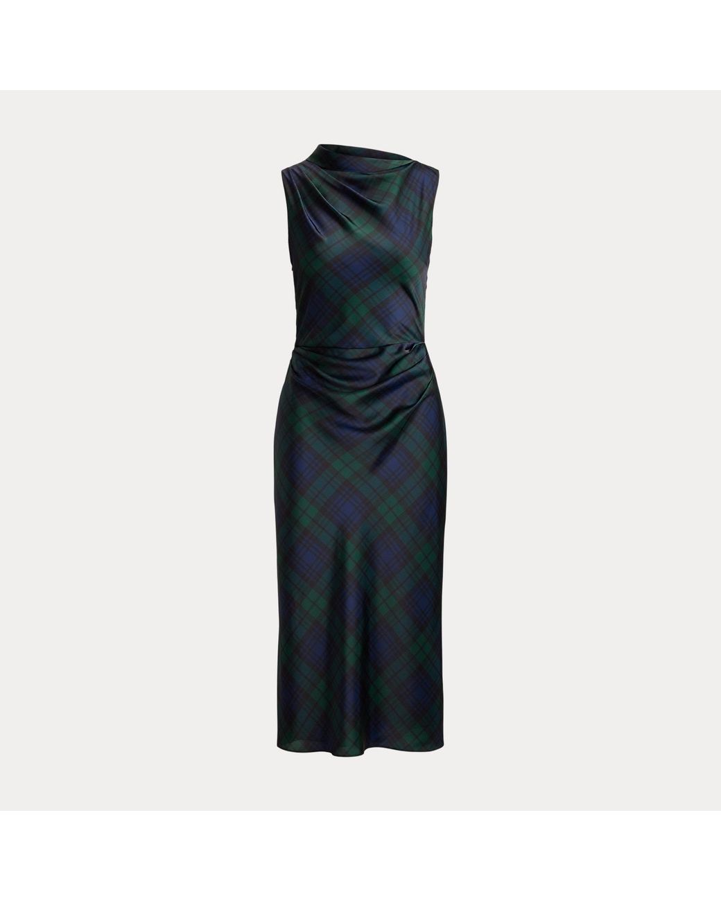 Ralph Lauren Blue Watch Satin Charmeuse Dress