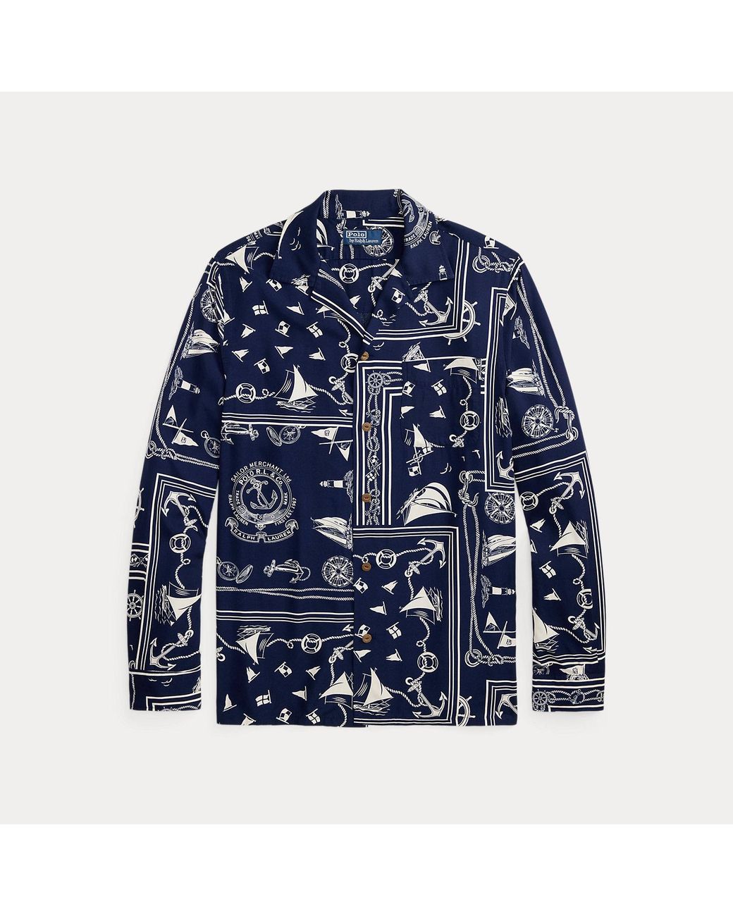 Polo Ralph Lauren Blue Classic Fit Nautical Bandanna Shirt for men