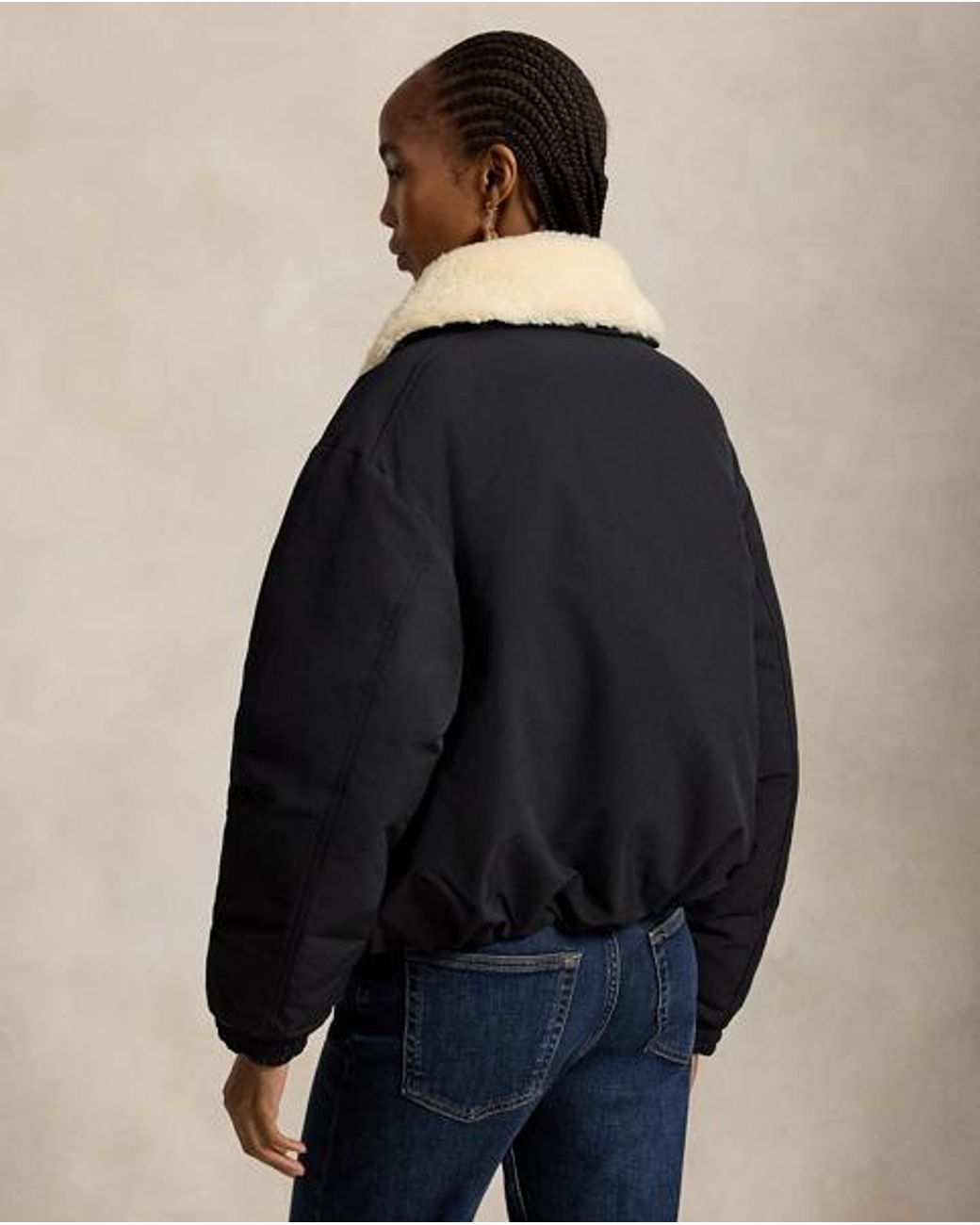 Polo Ralph Lauren Black High-Pile-Collar Down Puffer Jacket
