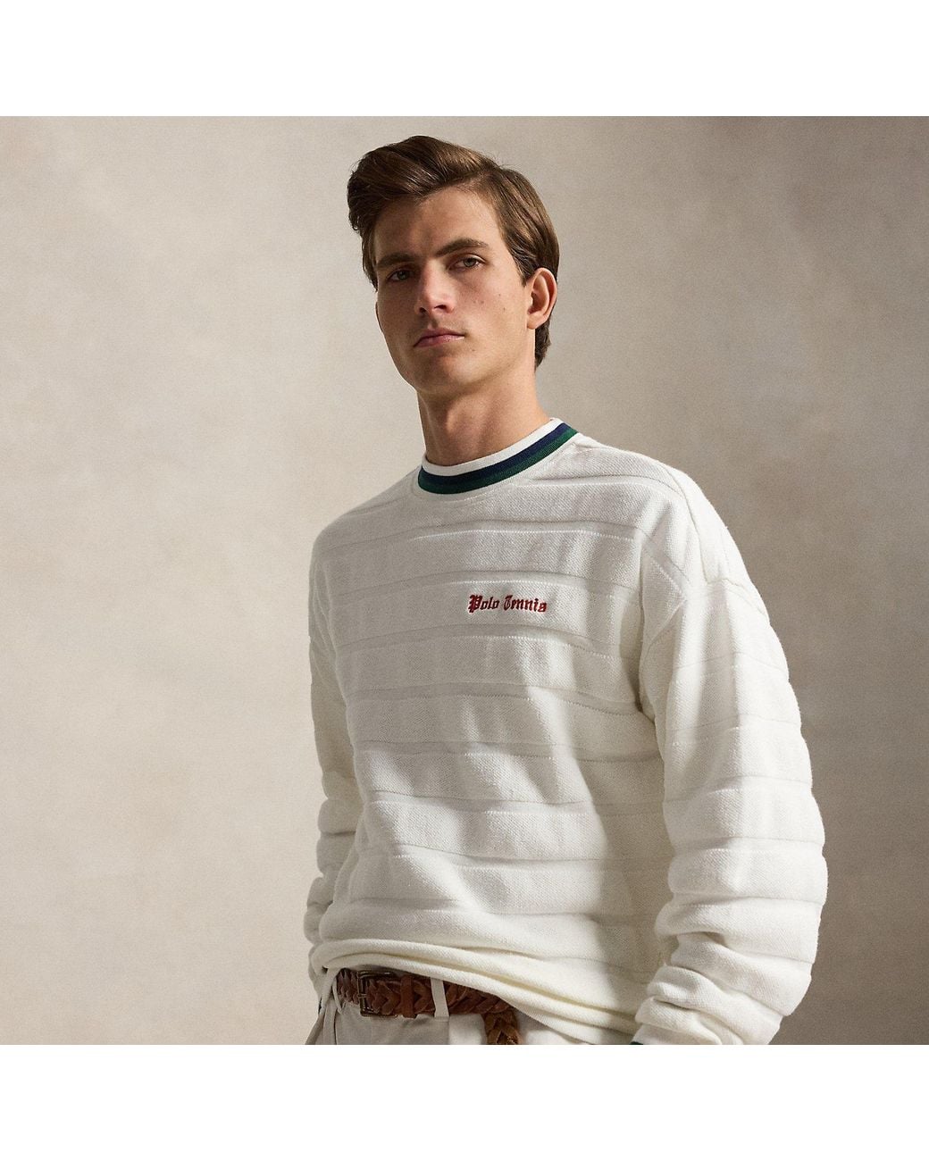 Polo Ralph Lauren Gray Relaxed Fit Textured Jacquard Pullover for men