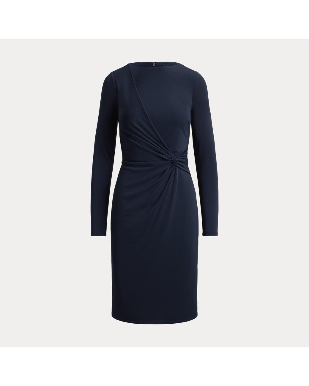 Ralph Lauren Blue Twist-Front Jersey Boatneck Dress