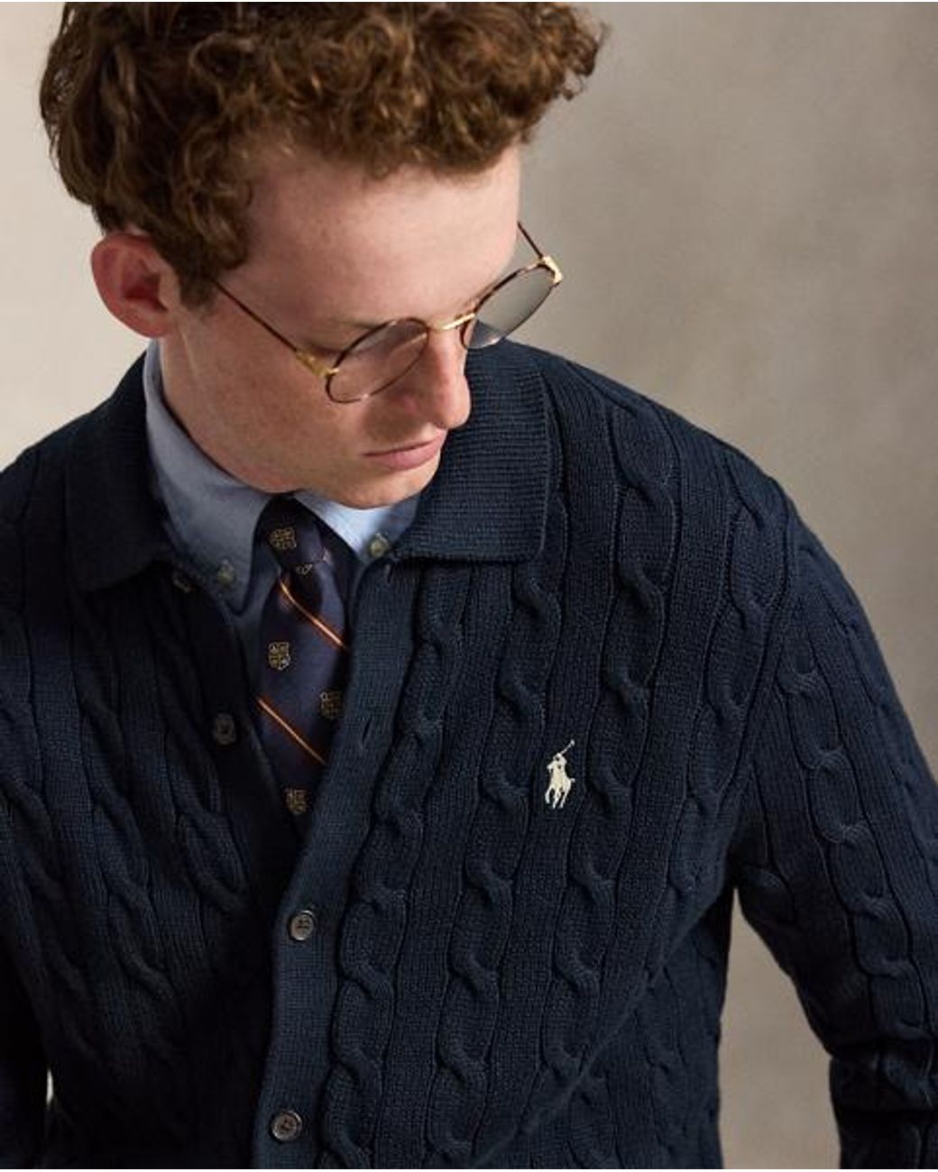 Polo Ralph Lauren Blue Cable-Knit Cotton Cardigan for men
