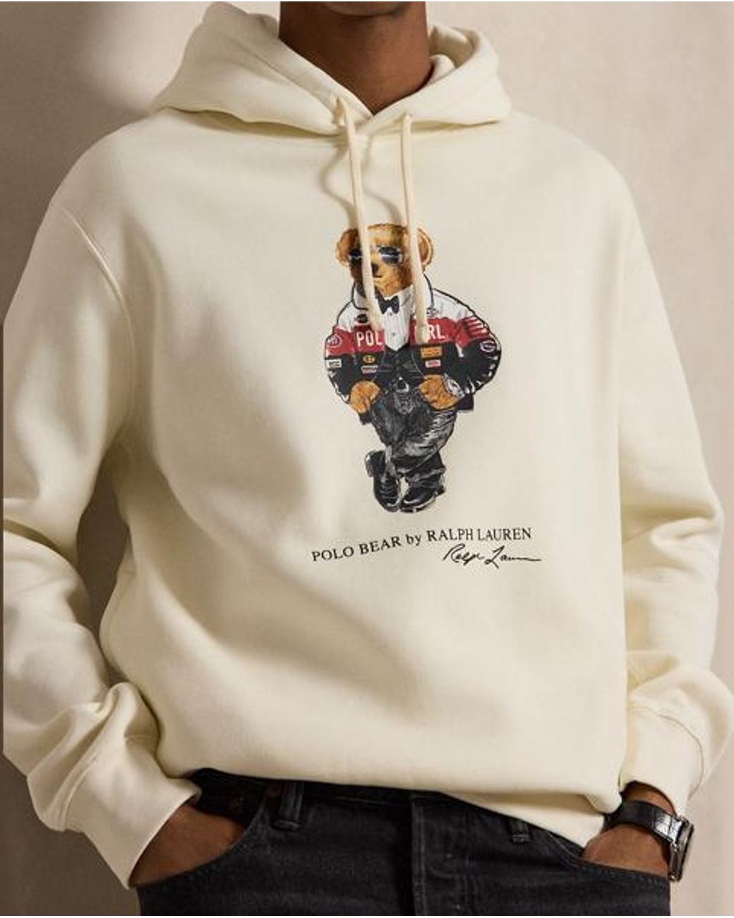 Ralph Lauren Natural Polo Bear Fleece Hoodie for men