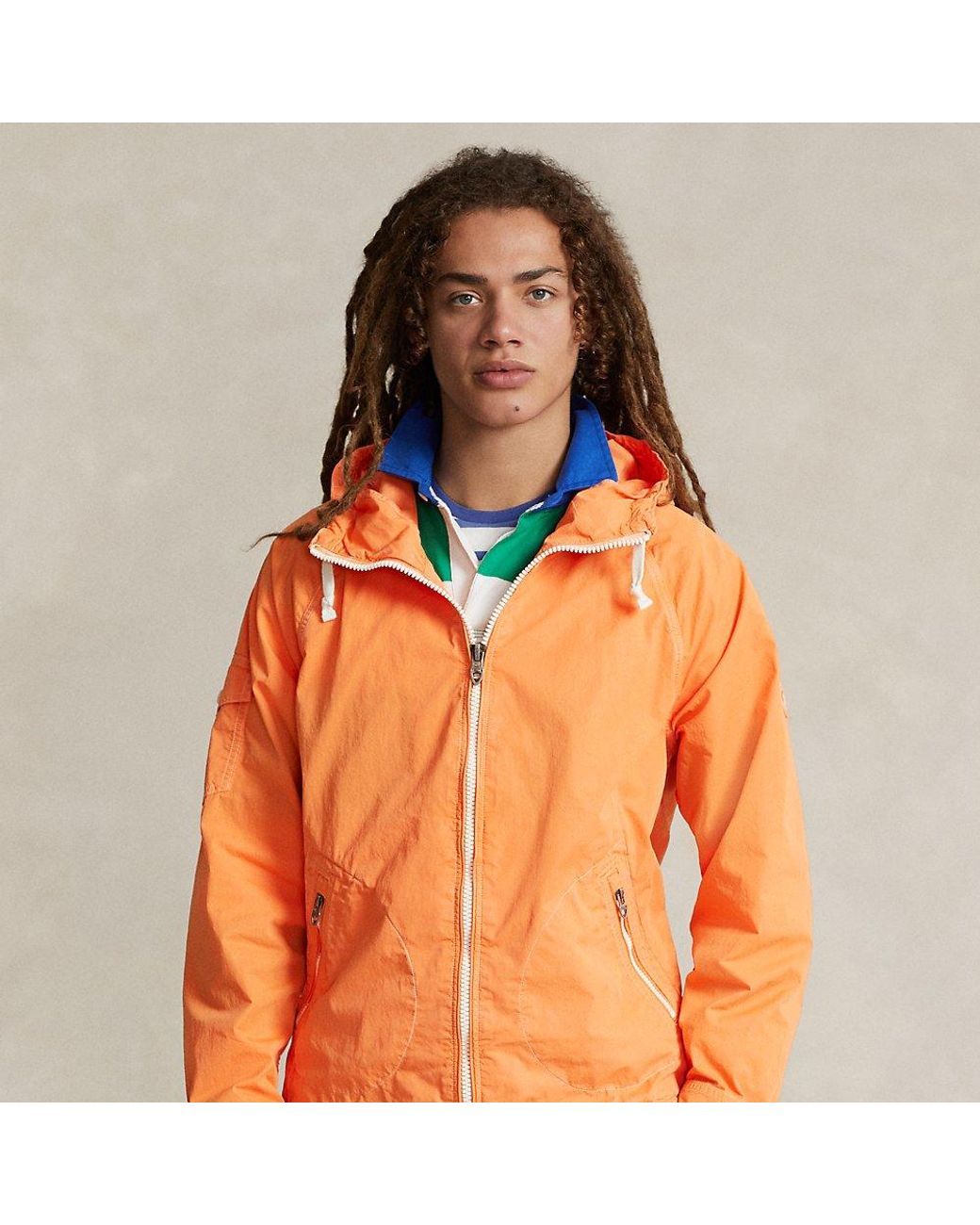 Orange hot sale polo jacket