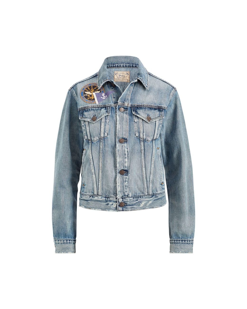Polo Ralph Lauren Denim Jacket With Patches in Blue