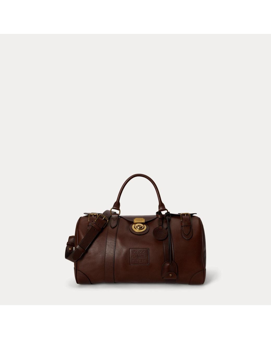 Polo Ralph Lauren Brown Heritage Lock Leather Small Duffel for men