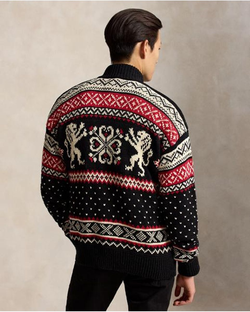 Polo Ralph Lauren Red Relaxed Fit Cotton-Cashmere Cardigan for men