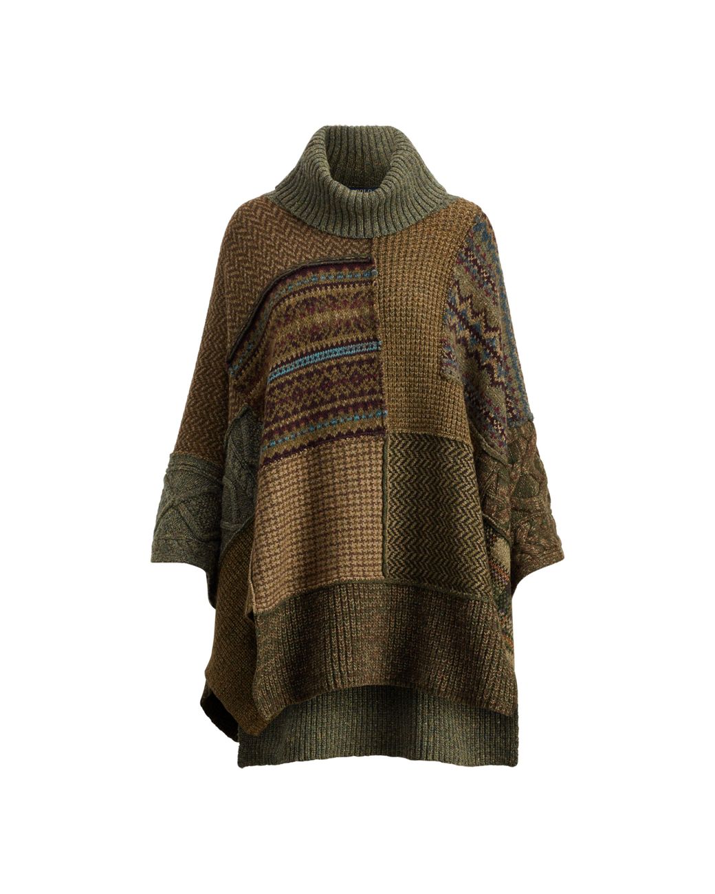 Polo Ralph Lauren Wool Turtleneck Poncho Sweater | Lyst